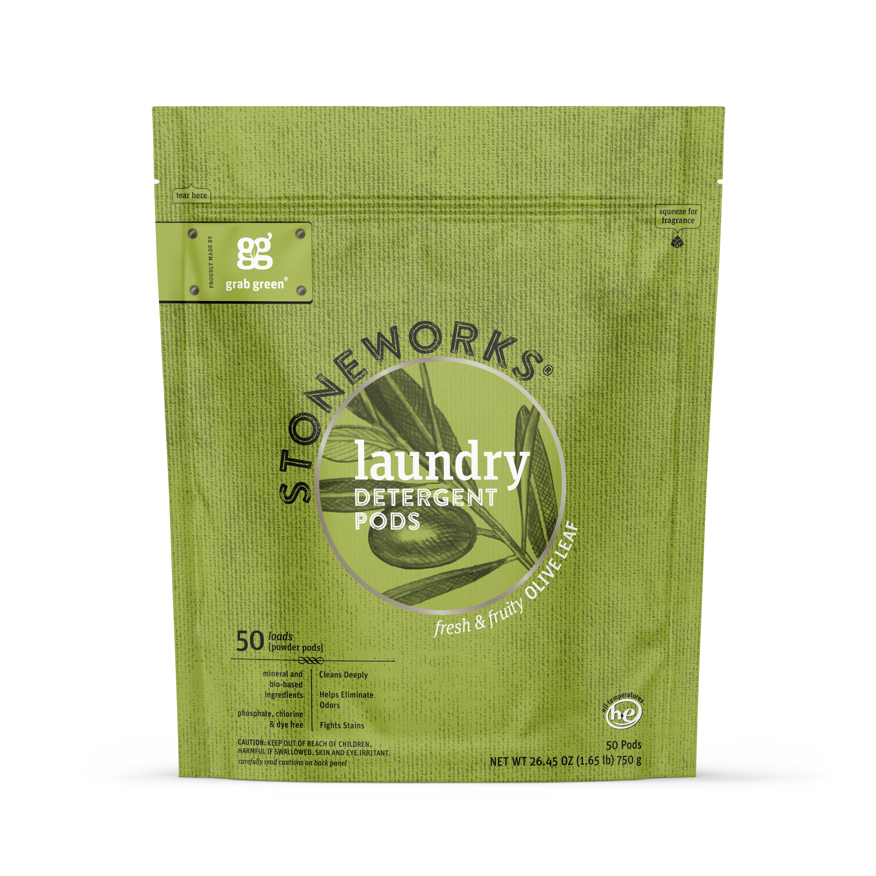 Practical grab green Stoneworks Laundry Detergent Pods – Olive Leaf Efficient