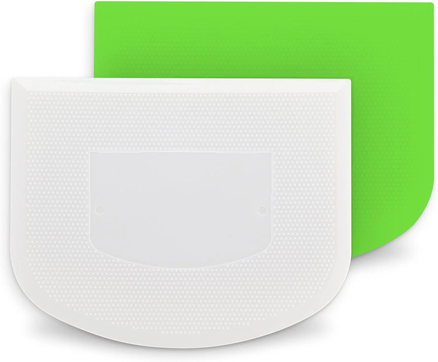 Healthy Ram-Pro White And Green Bowl Scraper Flexible Food Safe Plastic Scraper Chopper Multipurpose Good Grip Curved and Flat Edge Pizza and Dough Cutter Natural