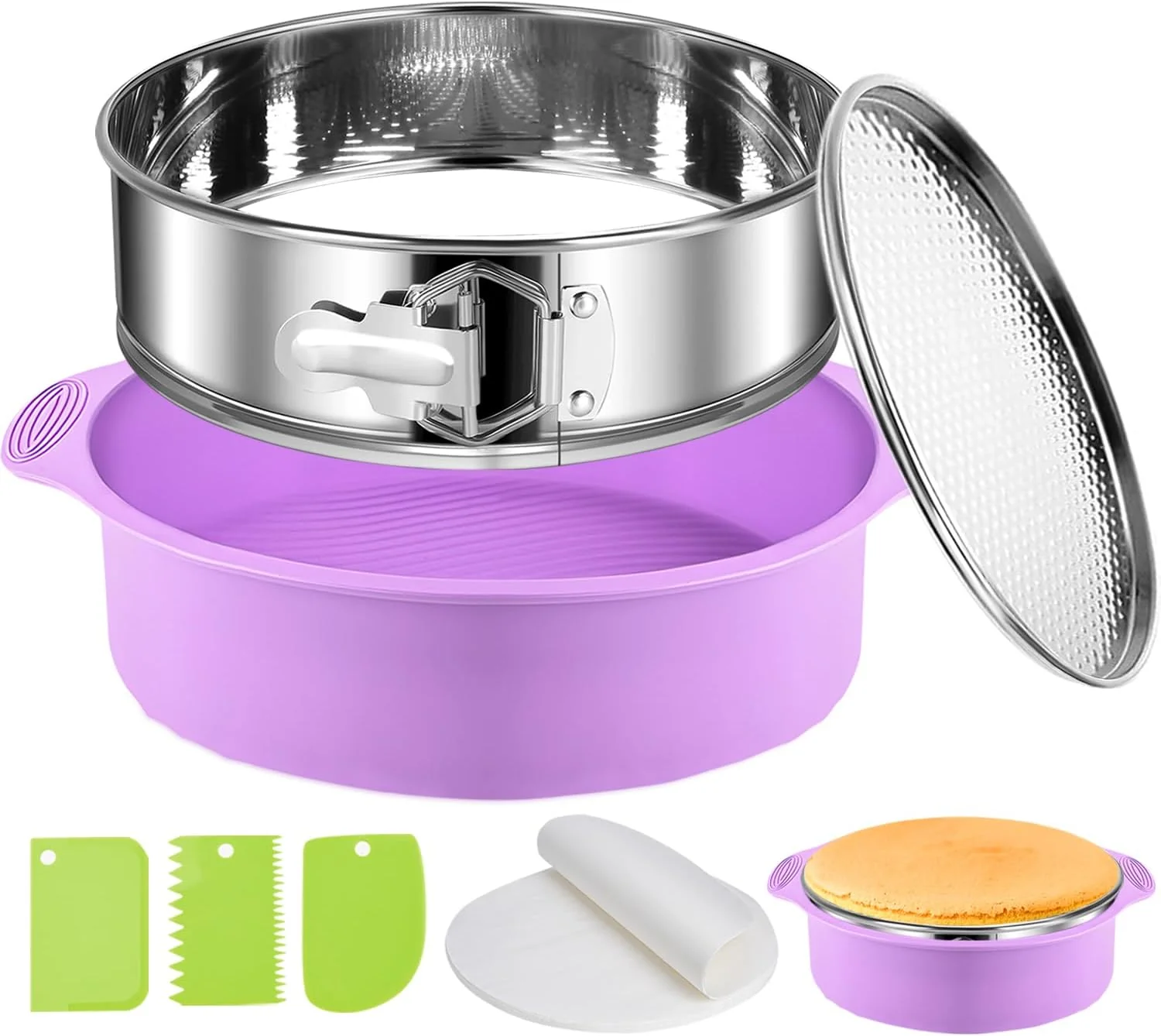 Crafted Stainless Steel Springform Pan 9 Inch Nonstick Leakproof Cheesecake Pan with Pan Protector Spring Form Pan for Cheesecake Prestigious