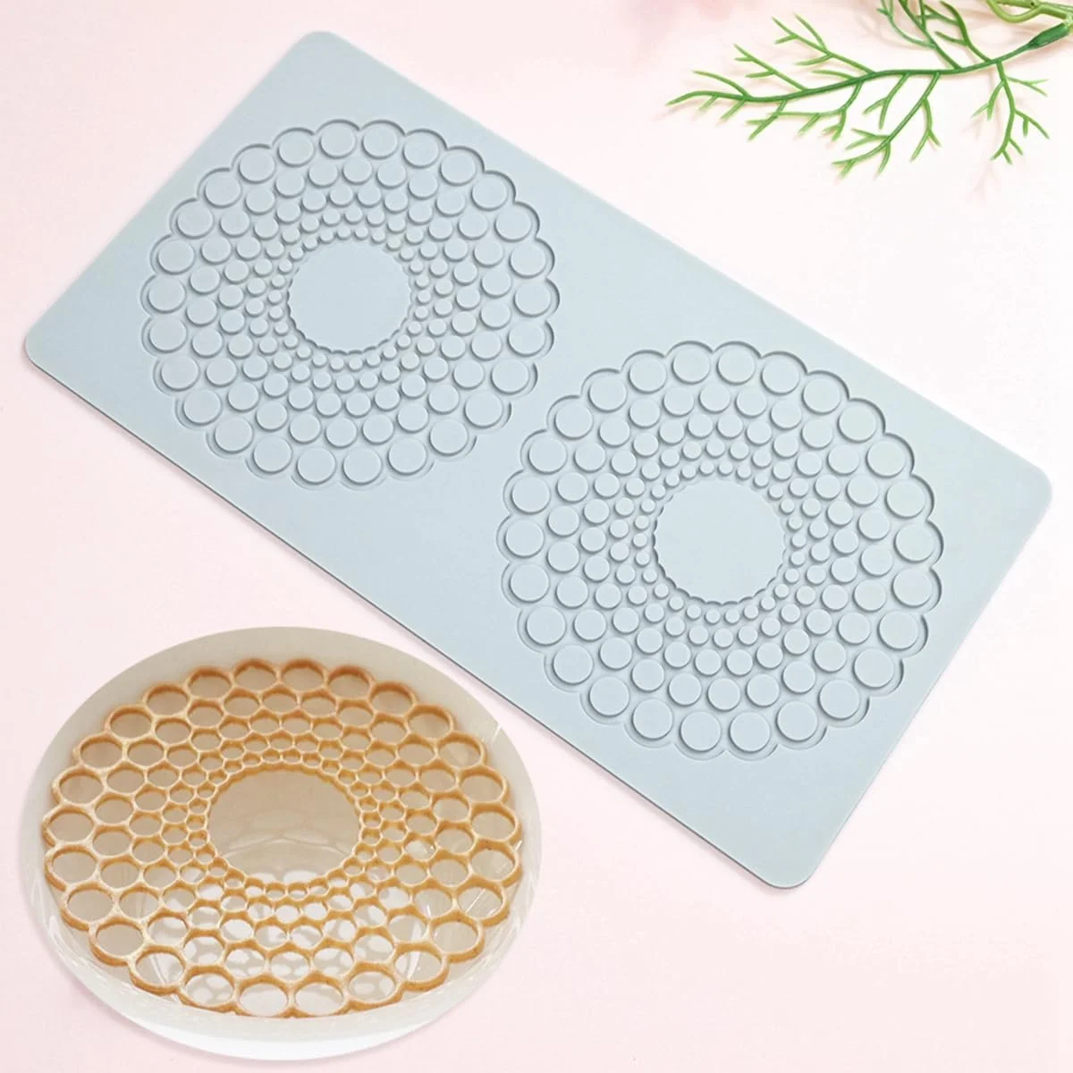 Long-Lasting Tuke Hollow Round Circular Design Lace Mat Chocolate Fondant Mold DIY Sugar Craft Silicone Pad Cake Decorating Tools Kitchen Bakeware D_ Round Stylish