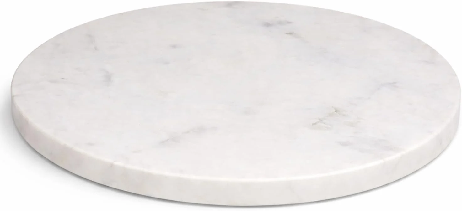 Organic 11-Inch Round Marble Cheese Cutting Board White Solid Natural Stone Cutting Board amp Charcuterie Serving Tray Non-Slip Feet 0.5 Thick Easy to Clean Traditional