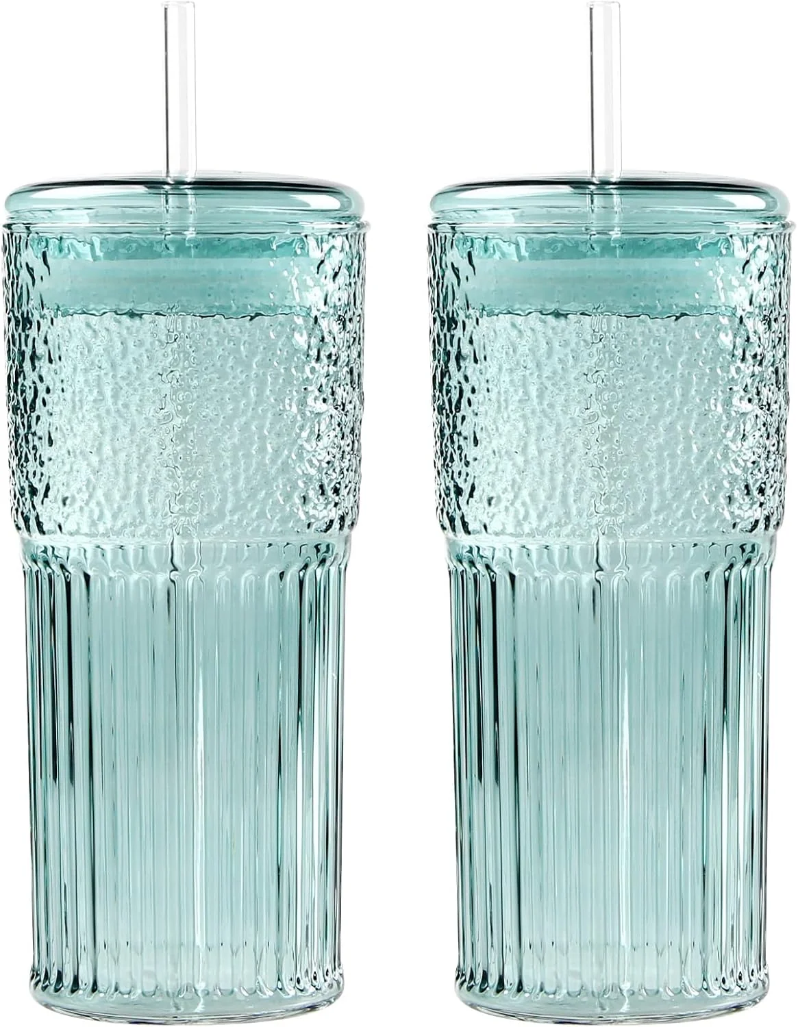 Smart Gosche Glass Coffee Cups with Lids and Straws 20oz High Borosilicate Drinking Jar Water Cups Glass Tumbler for Tea Coffee Milkshake Green 2 Pcs Responsible