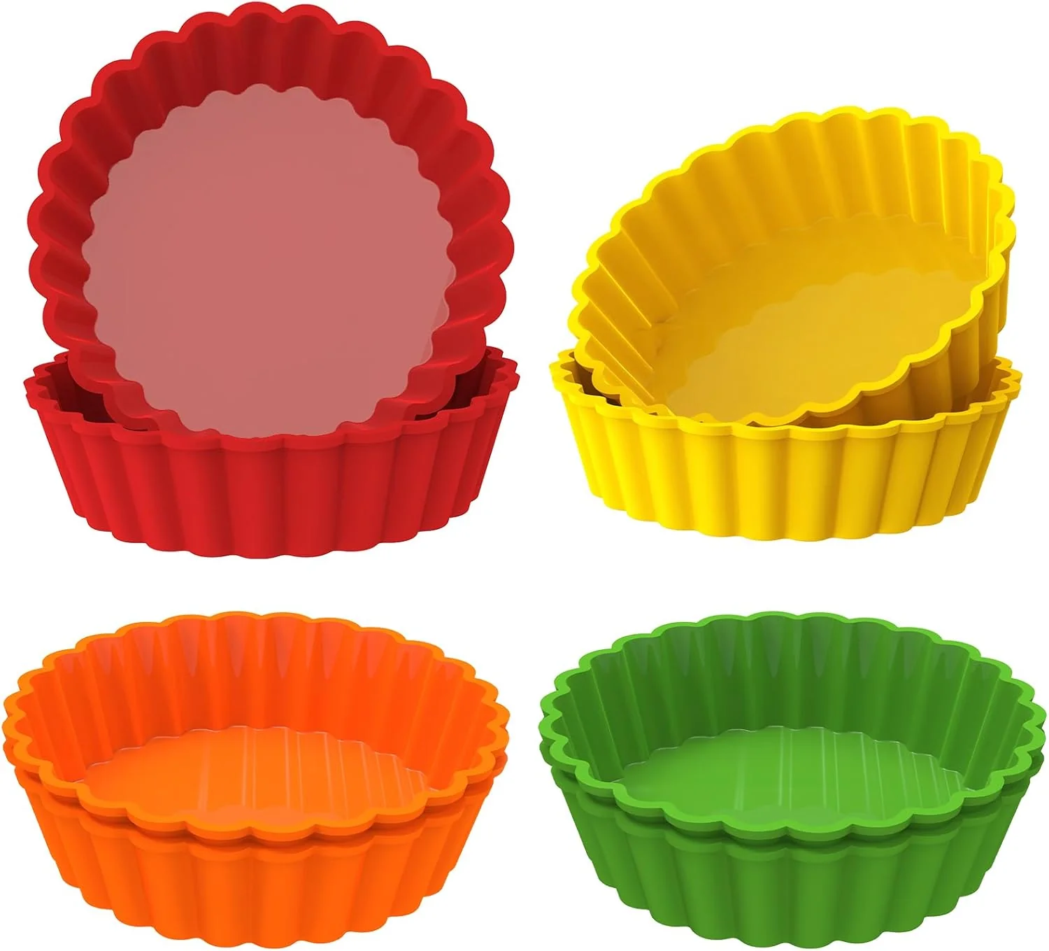 Detailed Webake Silicone Mini Tart Pan 4 Inch Non-stick Mini Quiche Molds Small Pie Baking Pan Tart Molds for Baking Pack of 8 Trusted