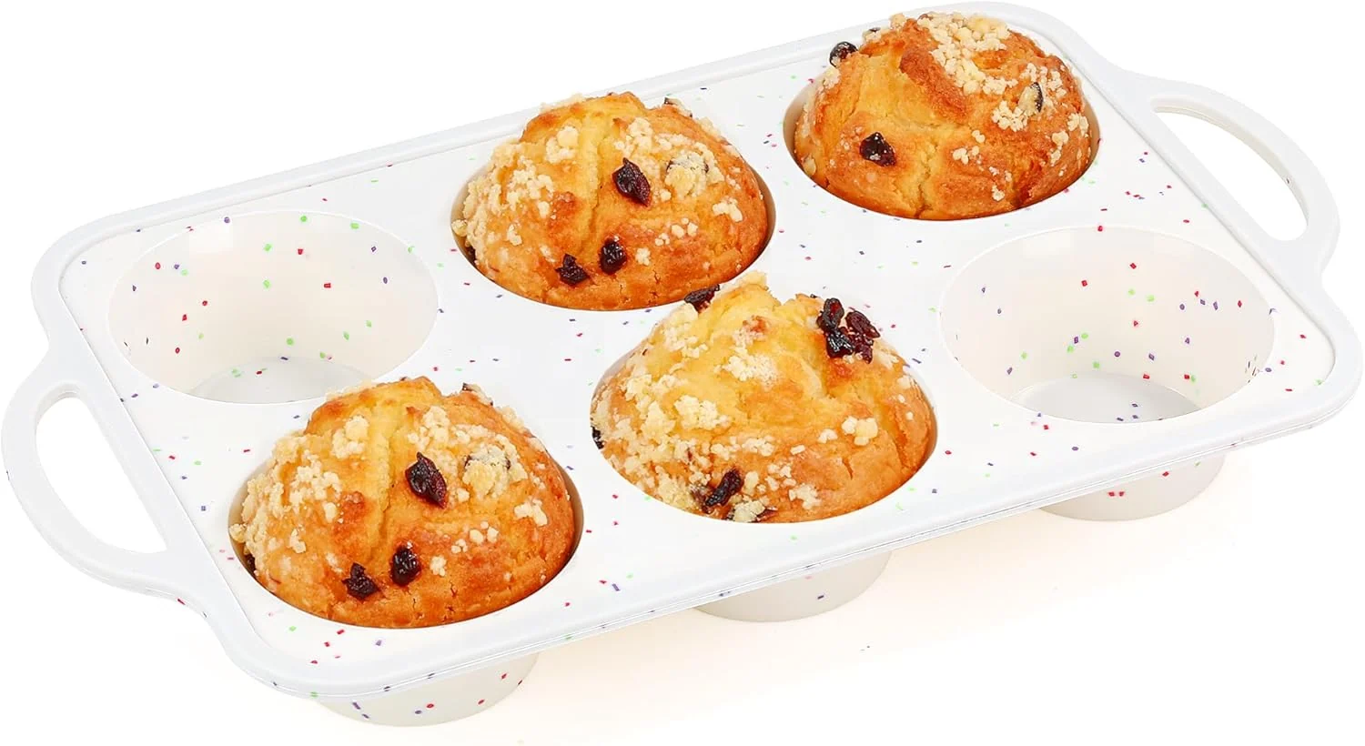 Superior 1 Pc Jumbo Muffin Pan with Metal Frame Nonstick 6 Cup Extra Large Cupcake Pan for Baking Silicone Deep Muffin Tray for Egg Bites Cream Carefully Designed