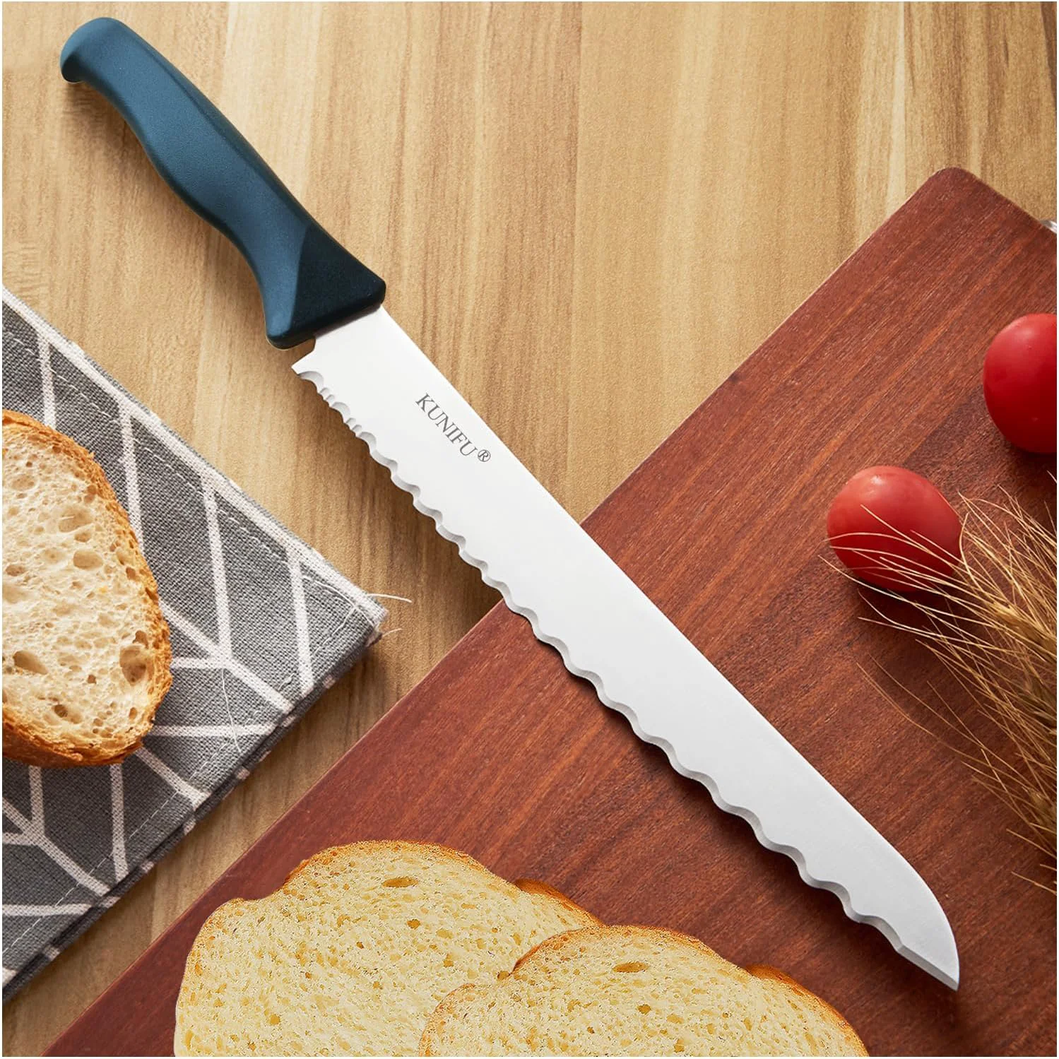 Elite KUNIFU Bread Knife 9.0 Inch Serrated Knife For Homemade Bread Bread Slicer For Sourdough Cake Bagels Innovative