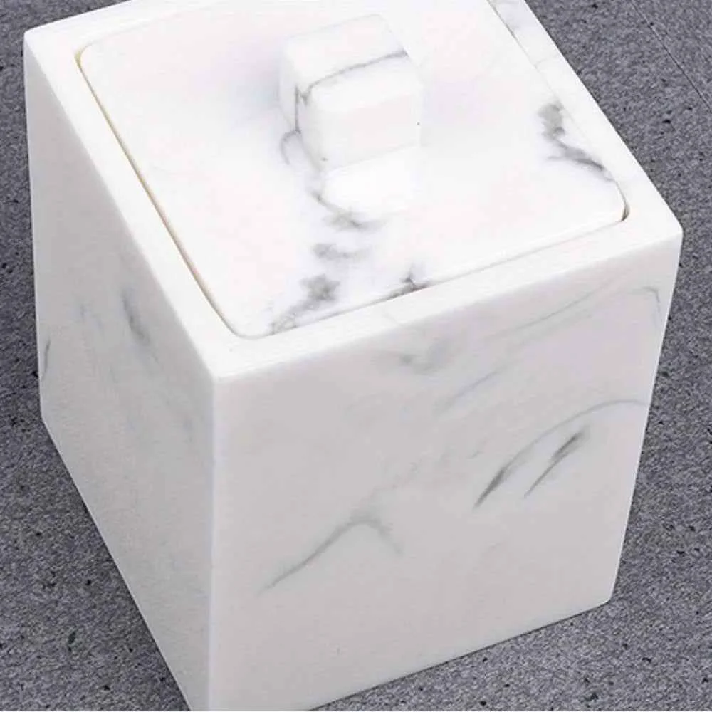 1pc Marble-like Cosmetic Organizer Box – Elegant Bathroom Kitchen Storage Case Compact Vanity Organizer for Home Hotel or Countertop Decoration – Modern Minimalist Decor Bathroom Decorations Toiletry Holder SophisticaSPECIFICATIONS Premium Material