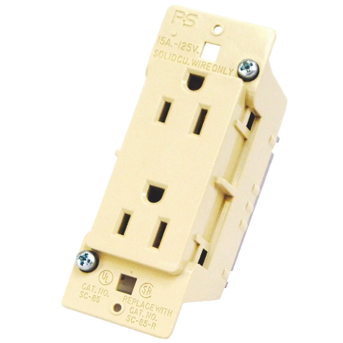 Clean United States Hardware 15A Ivory Mobile Home 5-15R Duplex Outlet Crafted