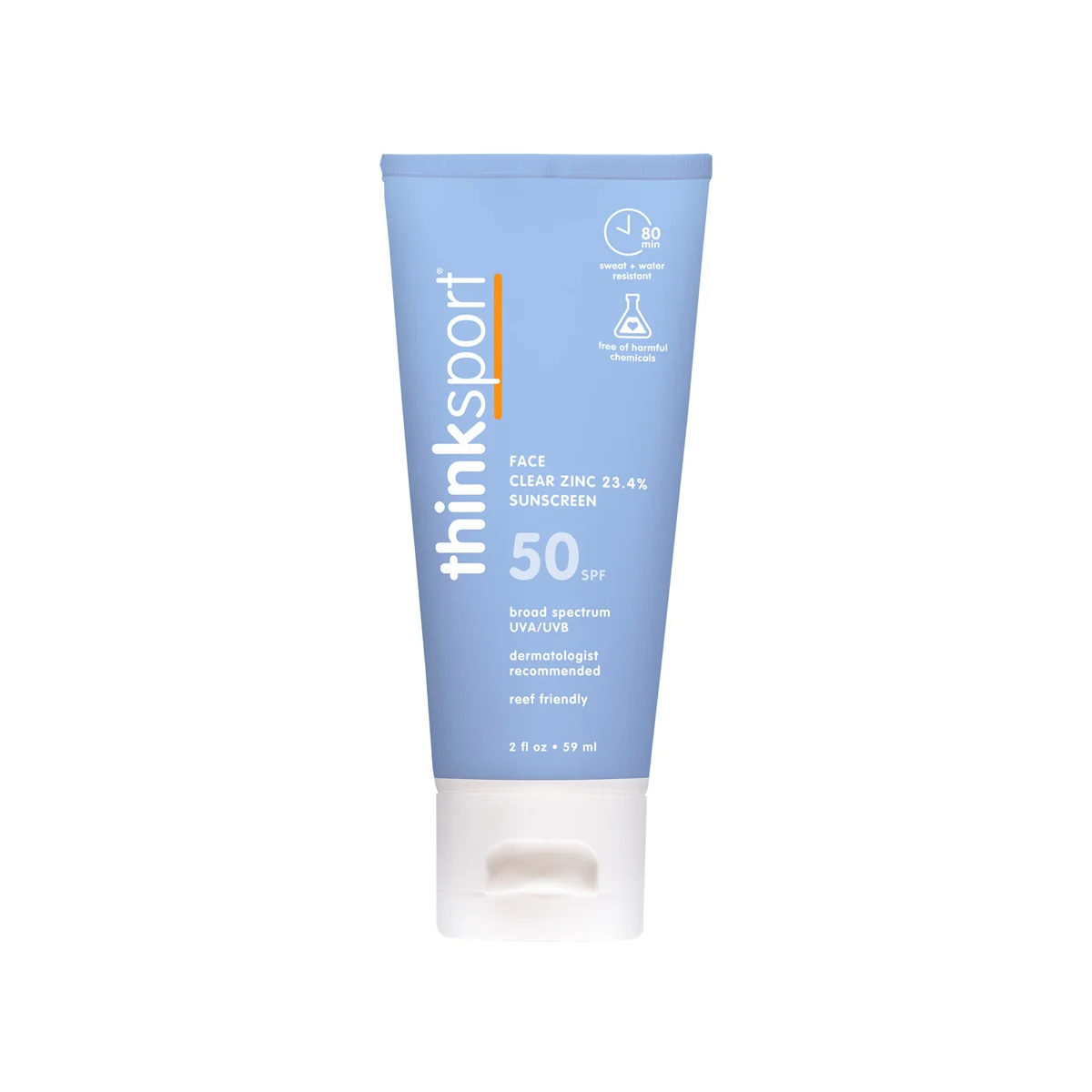 Luxury thinksun thinksport SPF 50 Clear Zinc Active Face Flexible