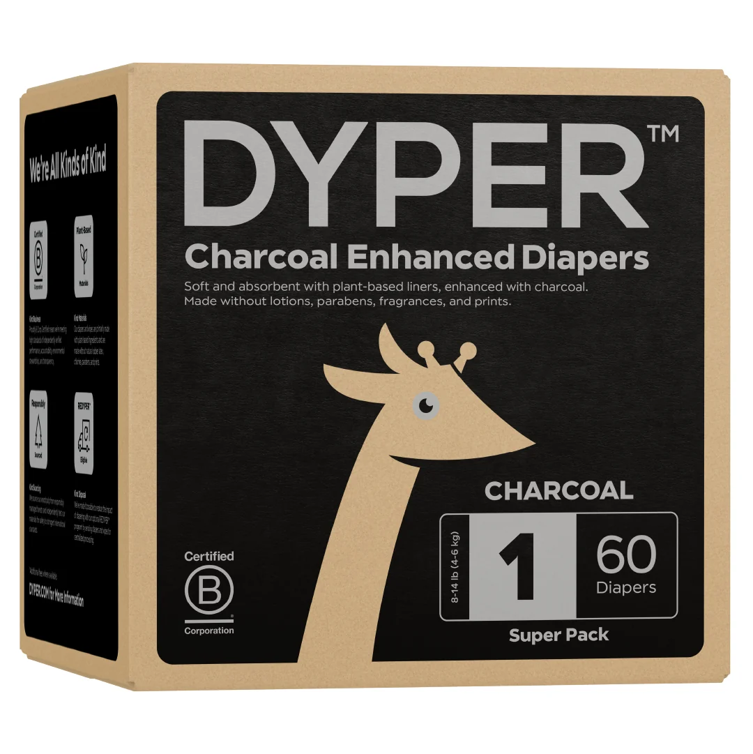 Smooth DYPER Charcoal Enhanced Diapers – Rash Relief with Ultra-Absorbent FSC-™ Core Professional