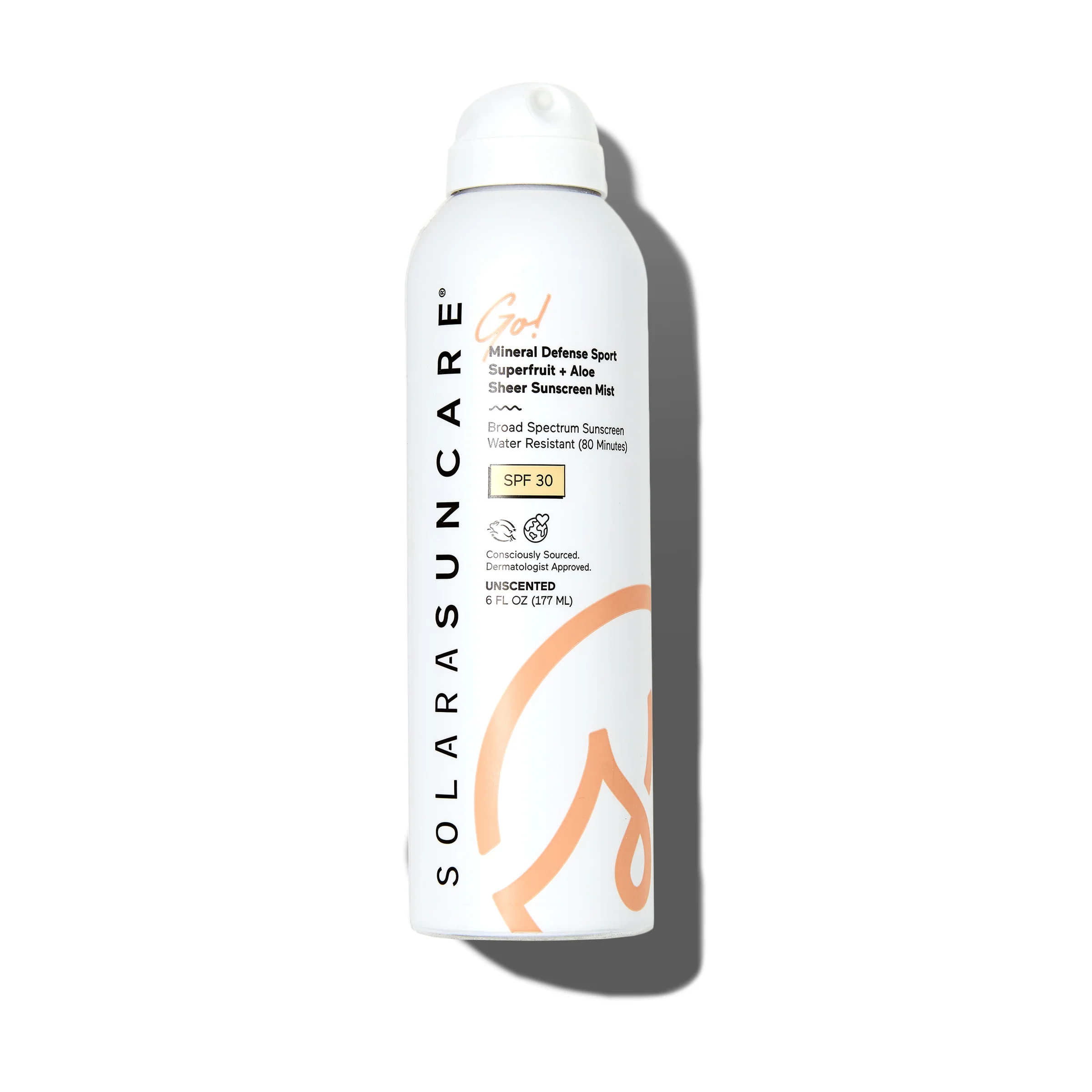 Recyclable Solara Suncare Go Mineral Defense Sport Superfruit Aloe Mist SPF 30 Green