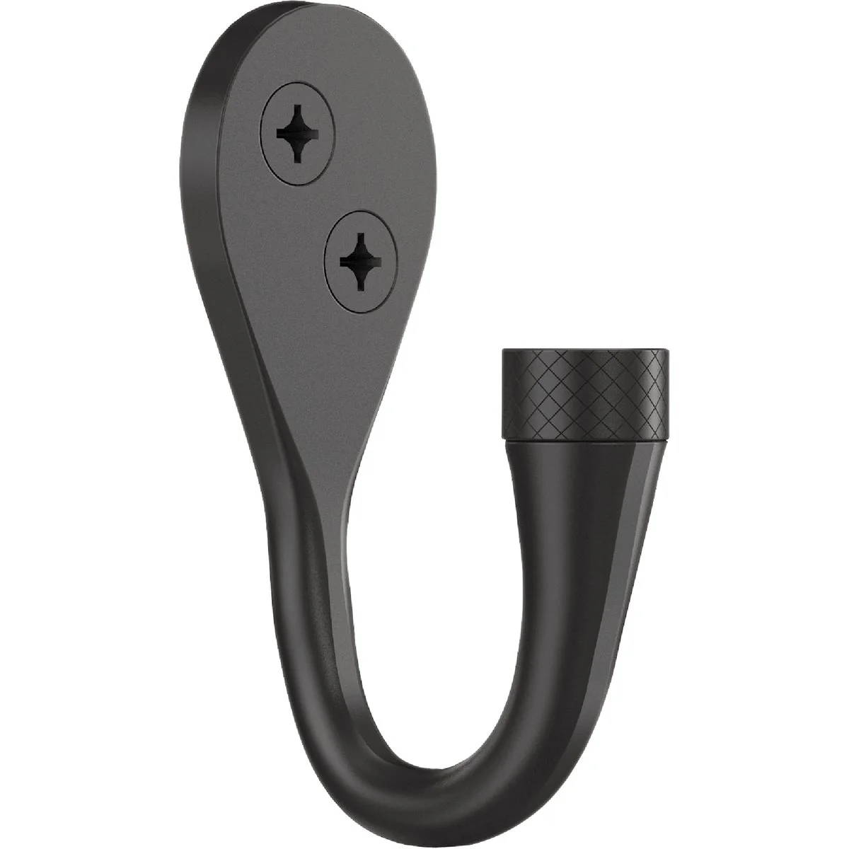 Modern National Hardware 2-5 8 In. Matte Black Powell Knurled Hook 2-Pack Detailed