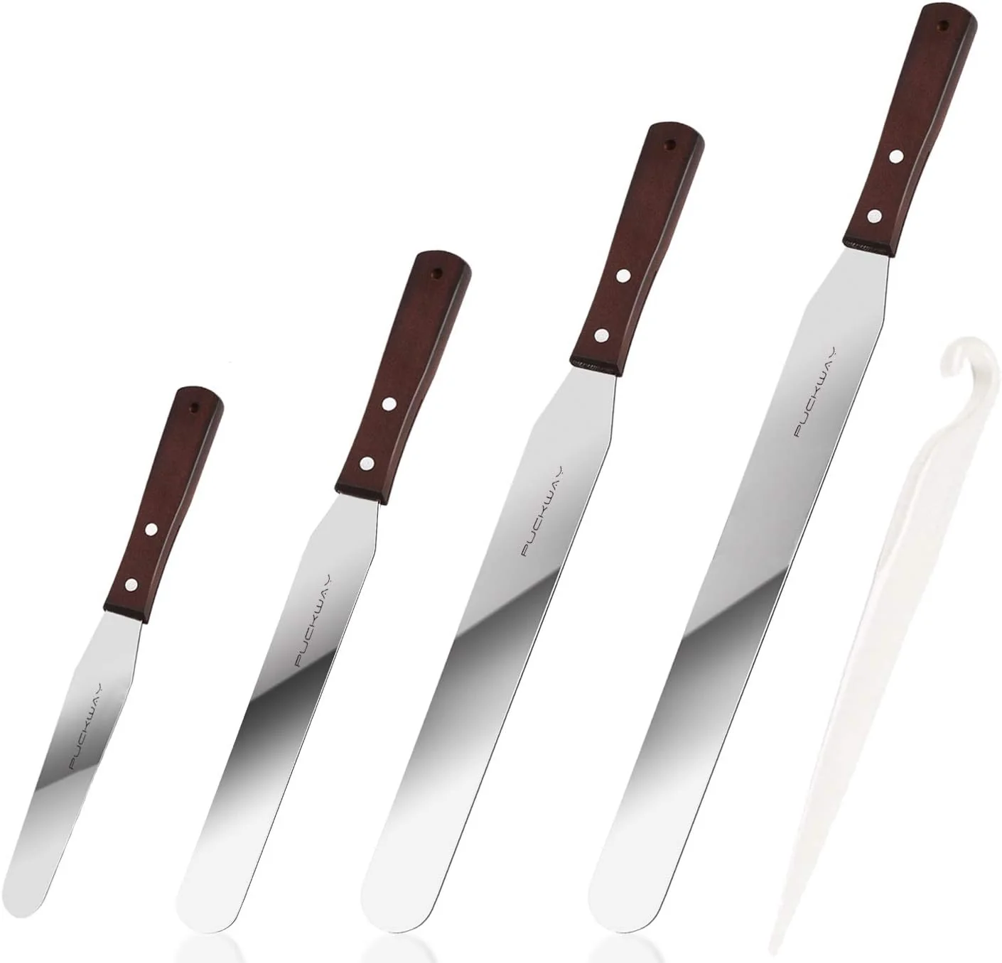 Proven 4PCS Cake Decorating Icing Spatula set with 4 6 8 10 Inch Stainless Steel Blade Enhanced