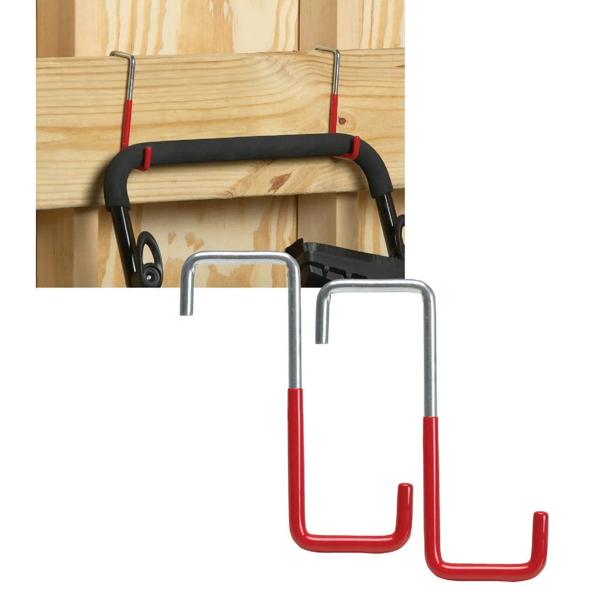 Reusable Vinyl Coated Rafter Storage Hook 2-Pack Clean