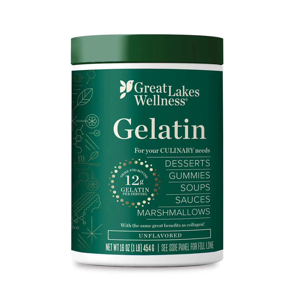 High-Grade Great Lakes Wellness Beef Gelatin Unflavored Natural