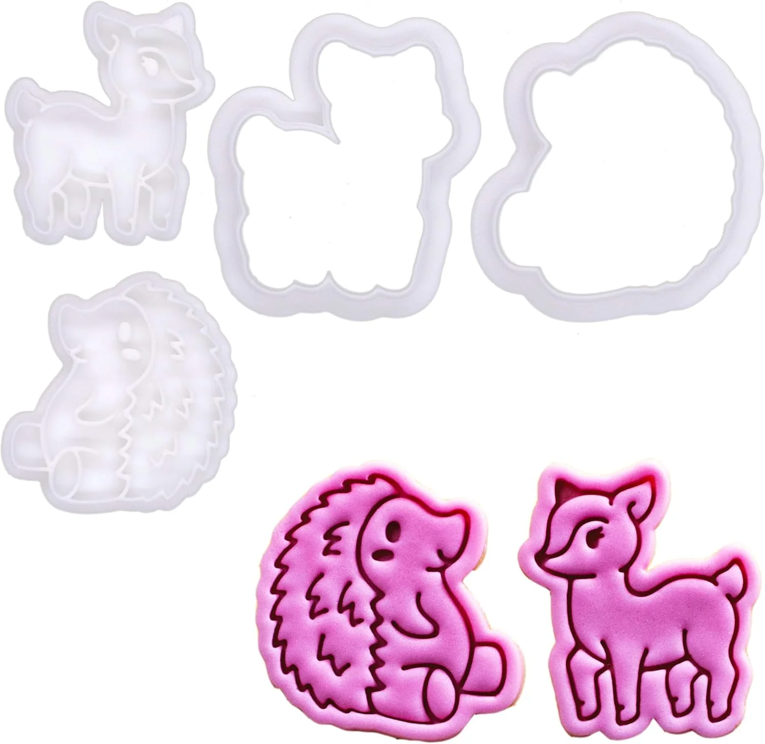 High-Performance Bakerlogy Forest Friends – Mini 2 Cookie Cutter Stamp Set – Fawn Hedgehog Design for Easter Woodland Spring Cookies Sustainable