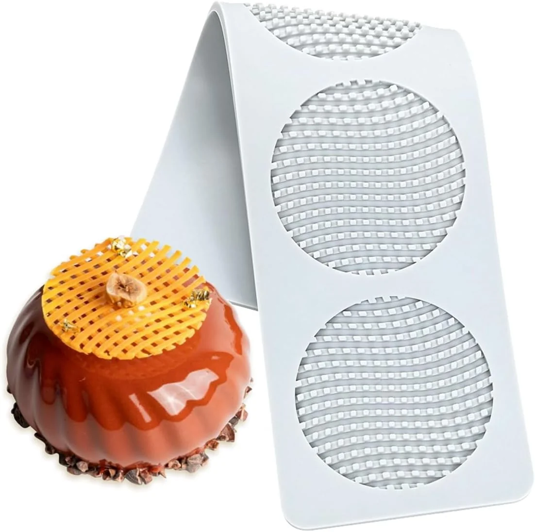 Traditional Tuke Honeycomb Lace DIY Cake Decor Silicone Mold Beehive Candy Biscuit Ice Baking Mould Round Chocolate Making Tools F_ Honeycomb Expertly Made