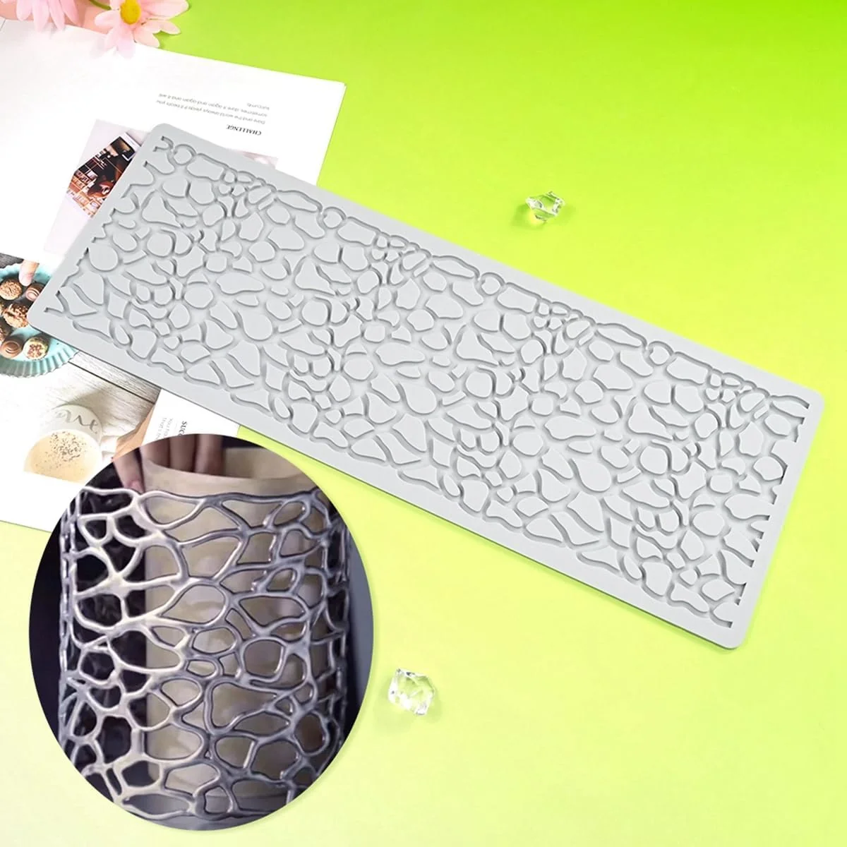 Relaxed Tuke Hollow Out Irregular Pattern Lace Cake Border Cake Decorating Tool Fondant Mould Mat DIY Silicone Sugar Craft Cake Lace Mold I_ Irregular Original Design