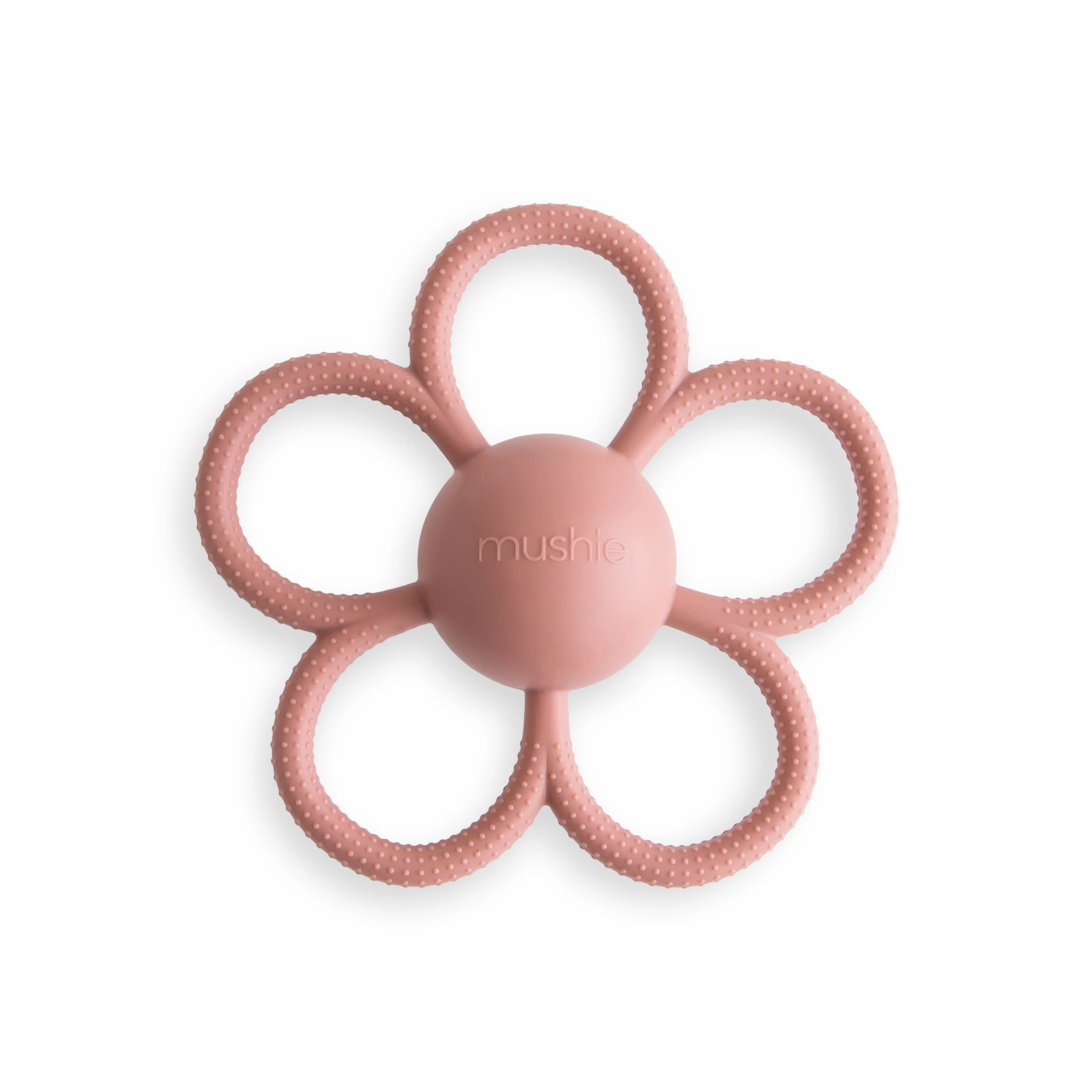 Next-Generation mushie Daisy Rattle Teether – Safe Non-Toxic BPA- Food-Grade Silicone Enhanced