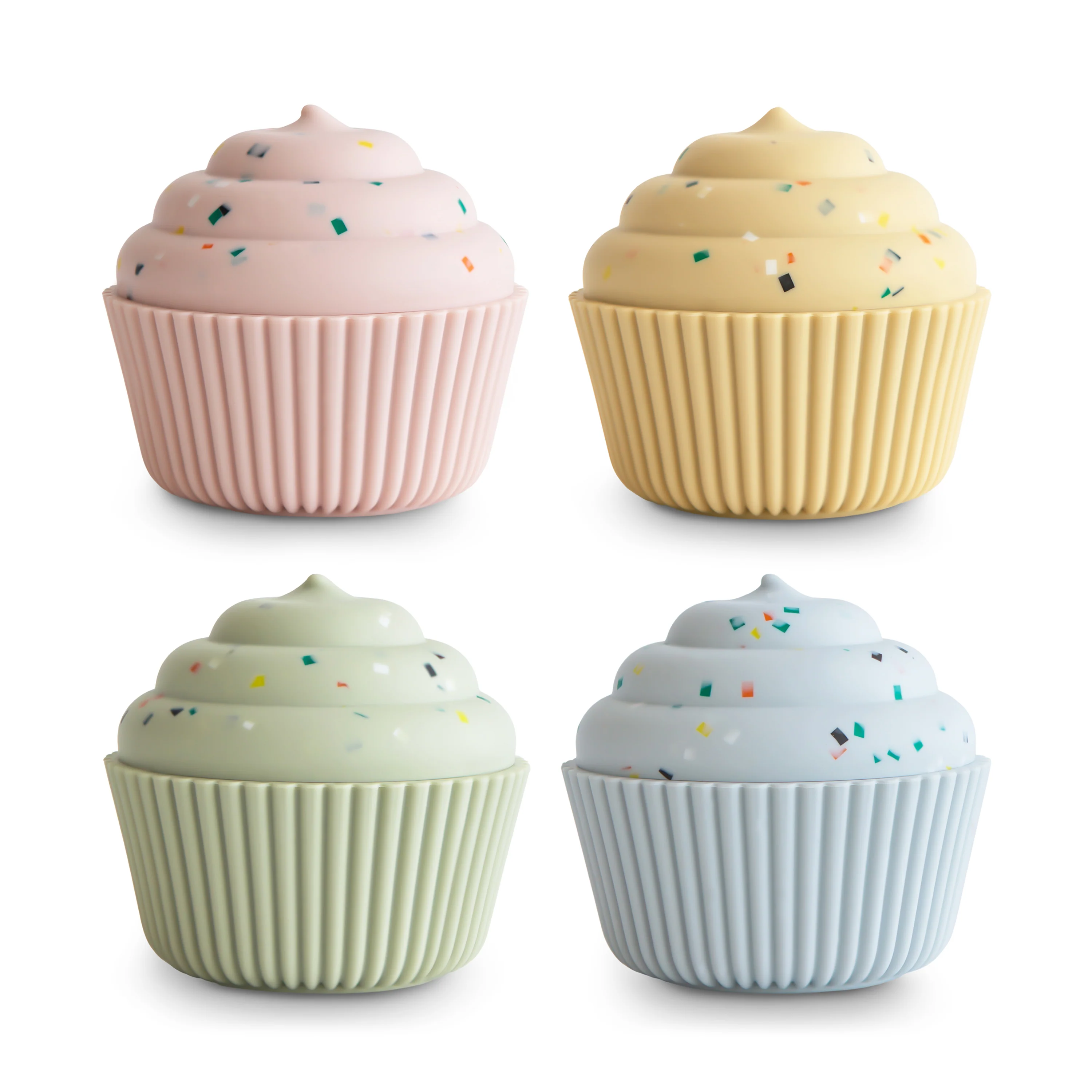 Responsible mushie Mix Match Cupcake Toy – Silicone Sensory play Eco-Friendly