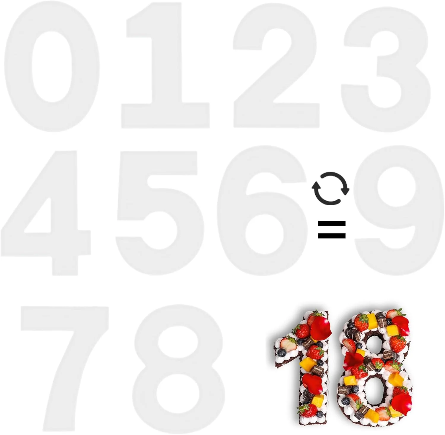User-Friendly 12 Inch Number Cake Mold Baking Forms Moulds 9 Pieces 0-8 Cake Number Stencils Number Cake Pans Elite