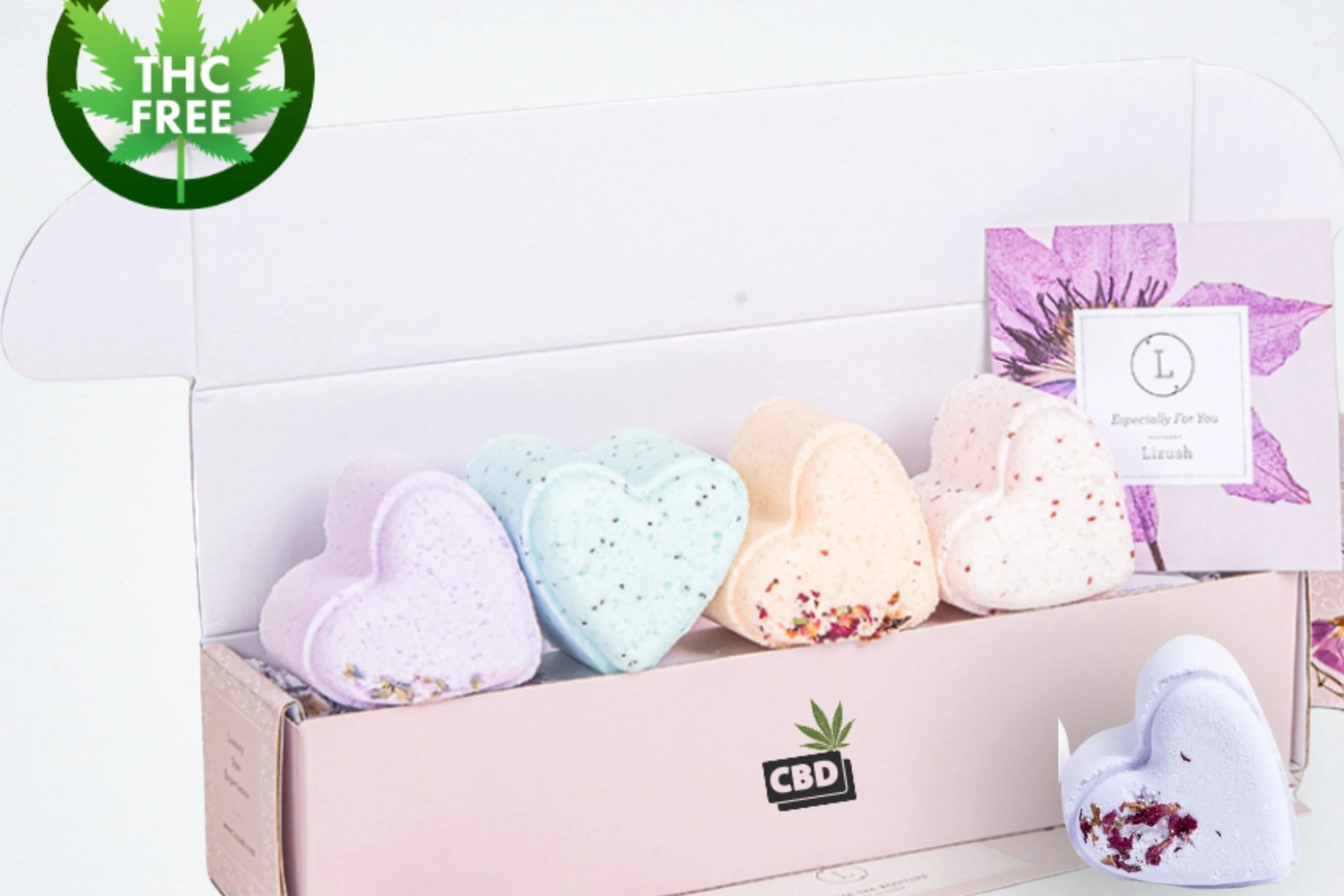 Effective CBD Lavender Shower Steamers Gift Set – 5 Heart-Shaped Artisan