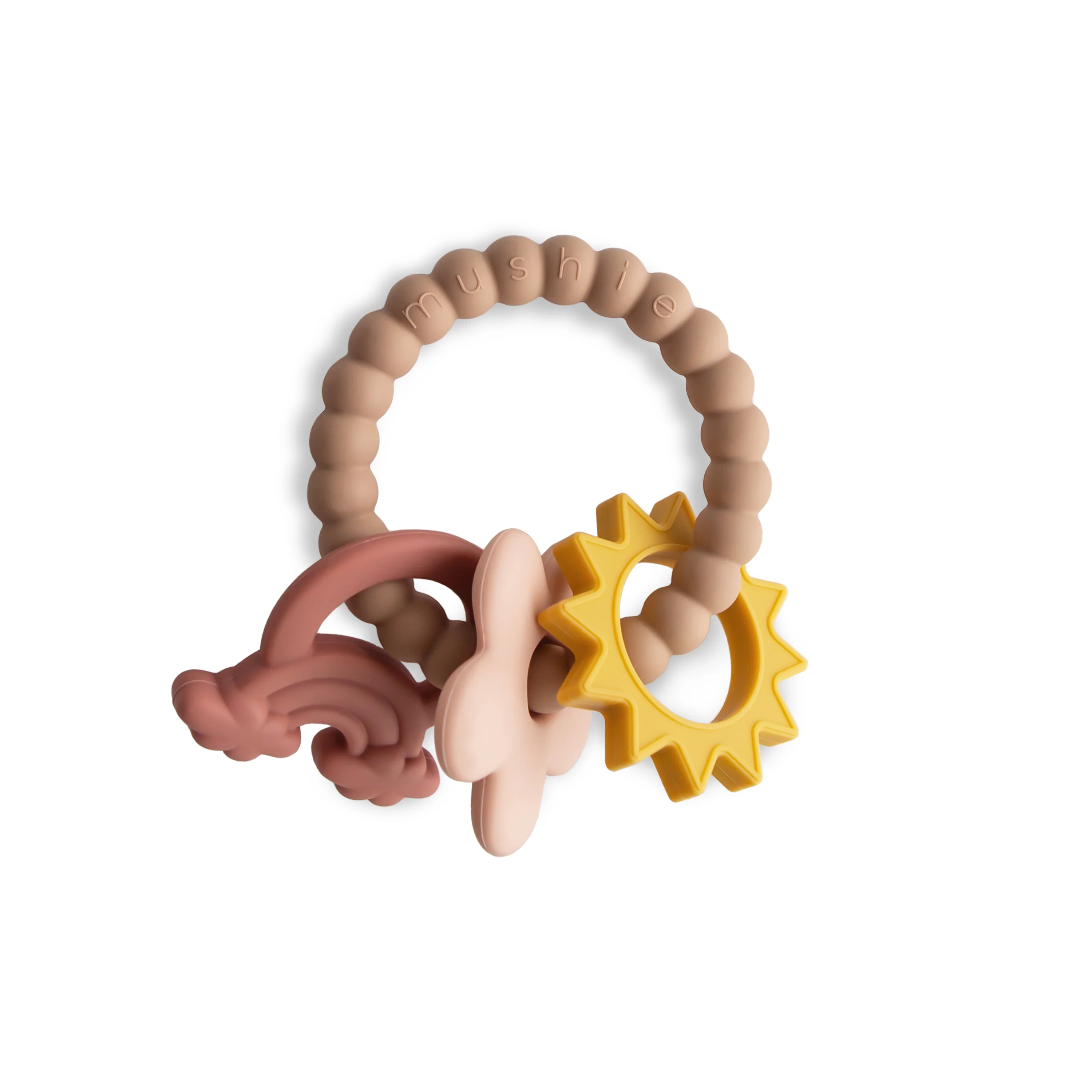 Original mushie Nature Teething Ring – Safe Non-Toxic BPA- Food-Grade Silicone Clean