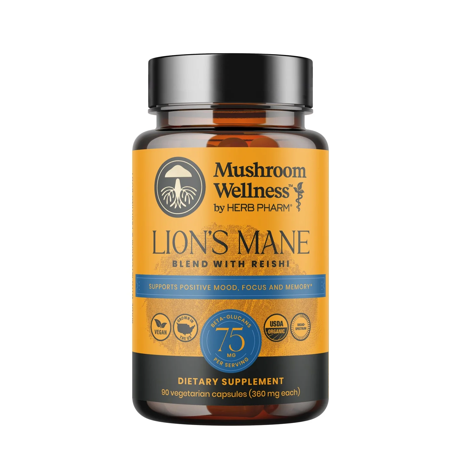 Premium Material Herb Pharm Mushroom Wellness Lion’S Mane Blend Capsules Prestigious
