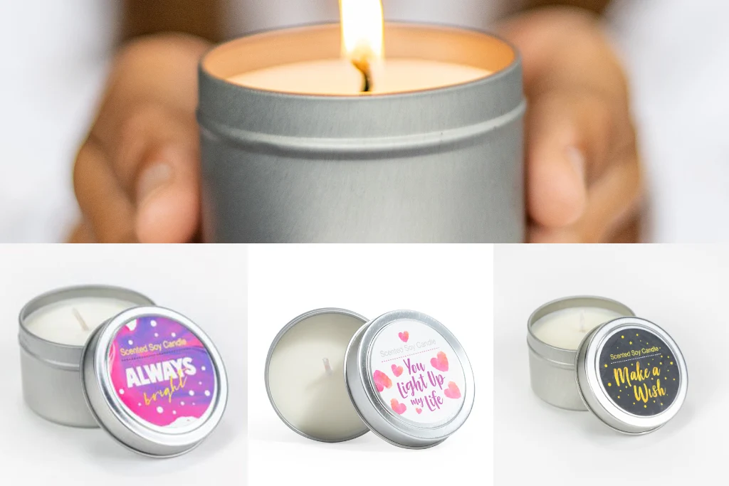 Solid Bergamot Lavender Soy Candle Trio – 3 Aromatherapy Candles High-Grade