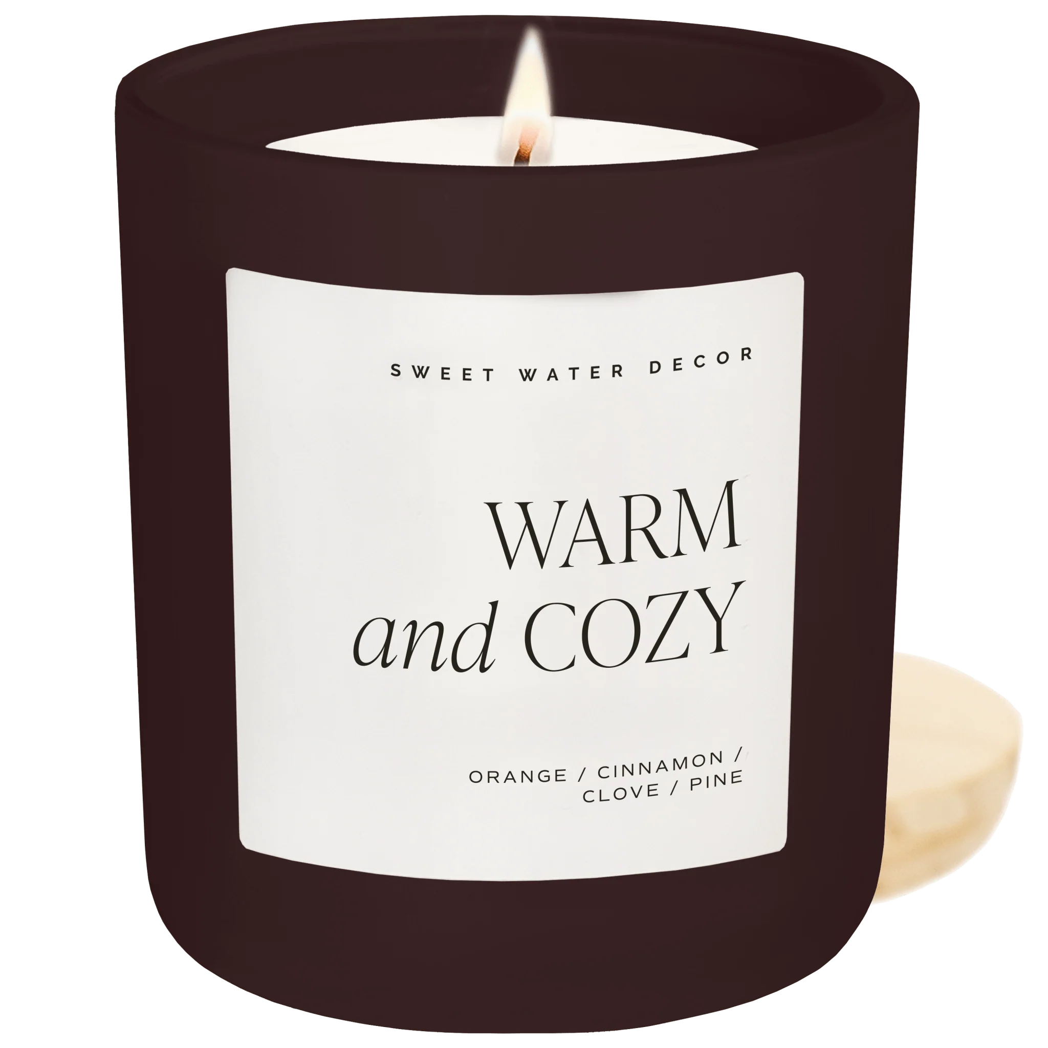Crafted Warm and Cozy Soy Candle – Brown Matte Jar – 15 oz High-Quality