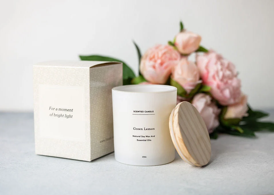 Healthy Green Lemon Soy Candle – Natural Aromatherapy Glass Jar Exclusive