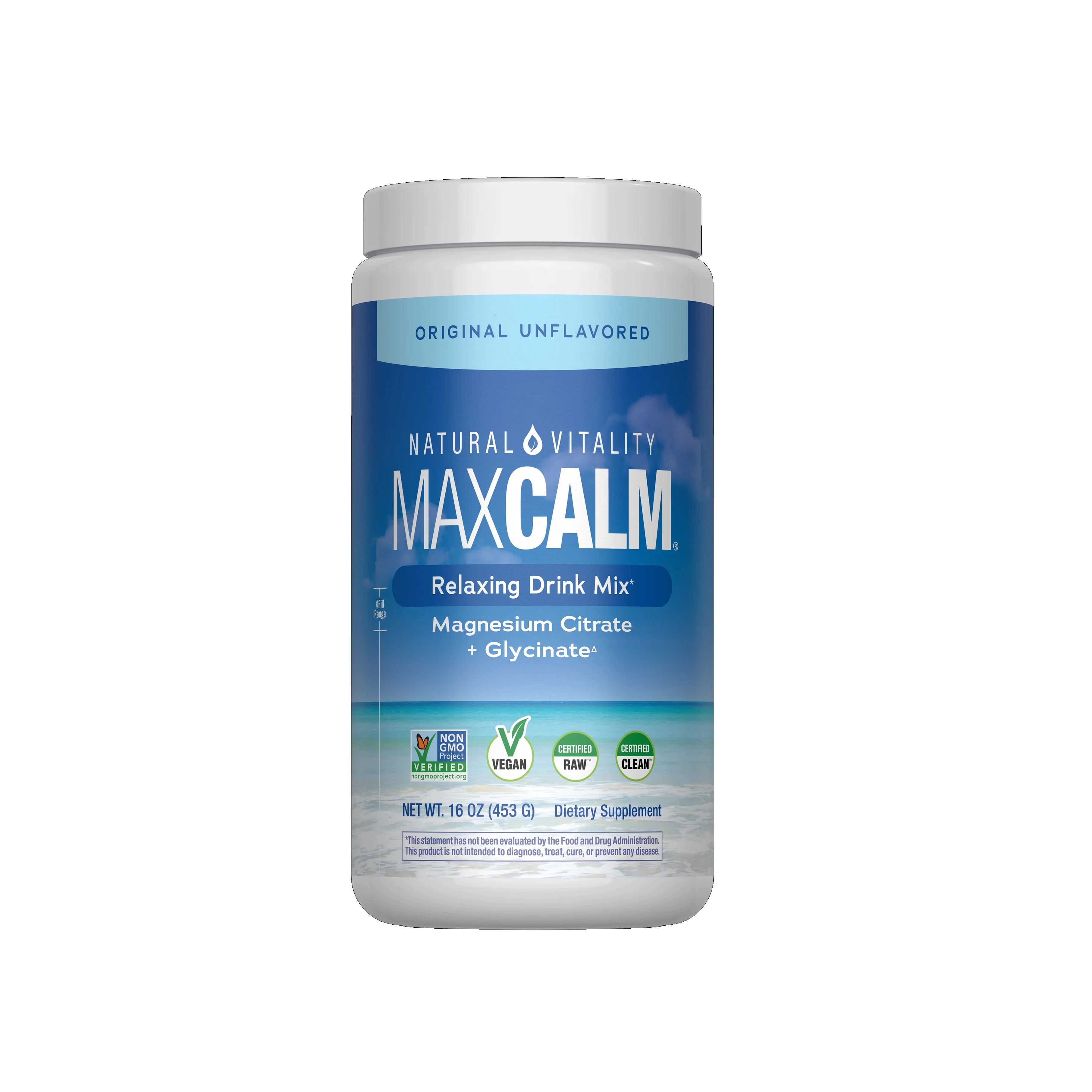 Environmentally Friendly Natural Vitality MAXCALM Powder – Unflavored Versatile