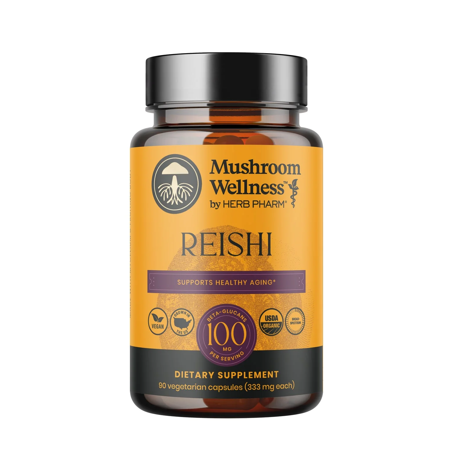 Recyclable Herb Pharm Mushroom Wellness Reishi Capsules Artisan