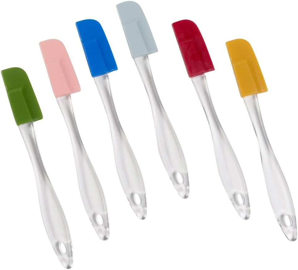 Exclusive Evelots Set of 6 Mini Silicone Spatulas for Kitchen Cooking Baking Small Silicone Cooking Utensils Heat Resistant BPA – Up To 446 Degrees High-End