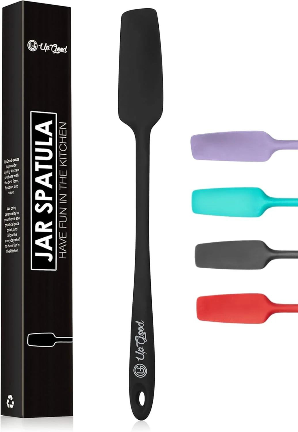 Refined Silicone Jar Spatula 600F Heat Resistant Non-Stick Rubber Scraper for Jars Smoothies Blenders One Piece Utensils High-Quality