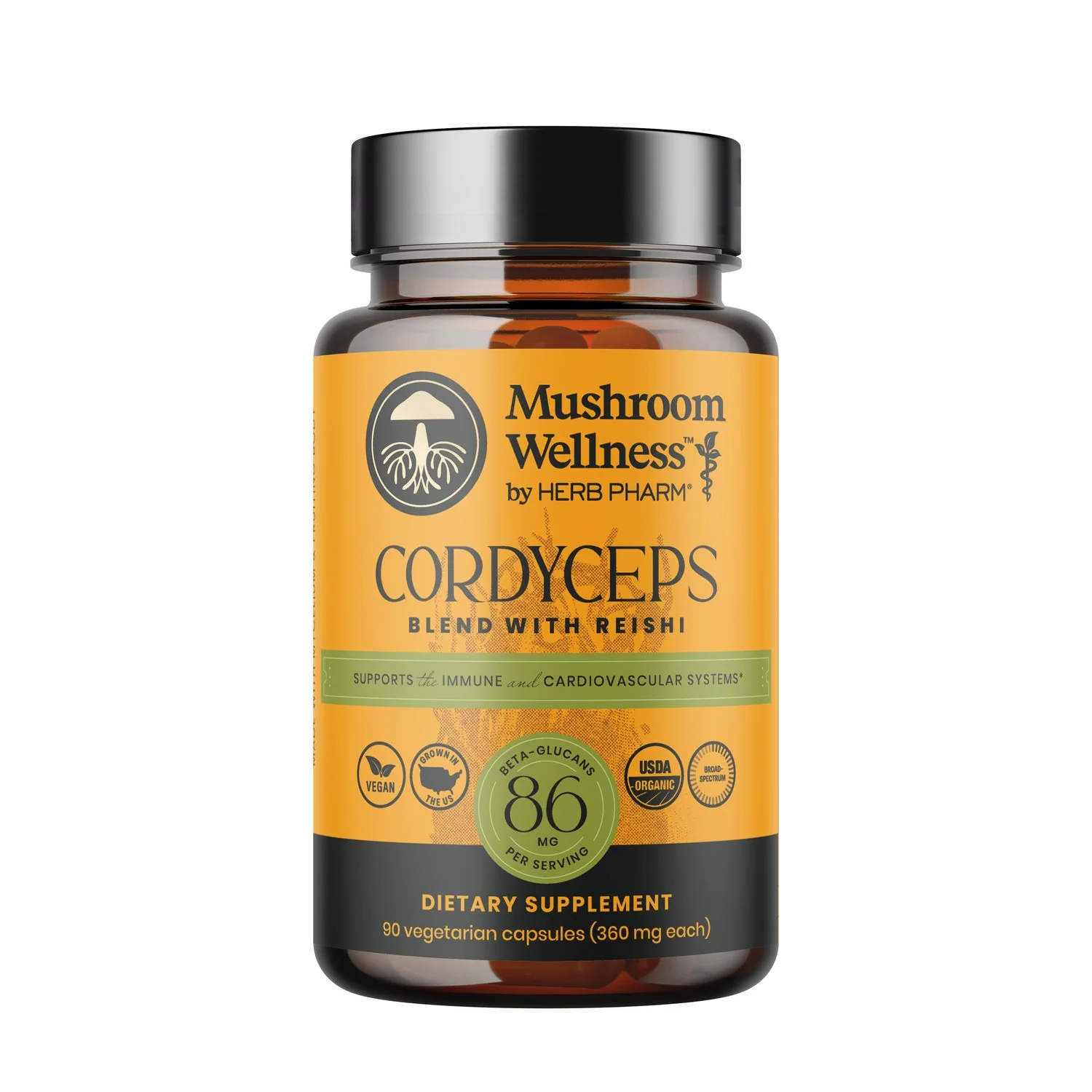 Organic Herb Pharm Mushroom Wellness Cordyceps Blend Capsules Premium Material