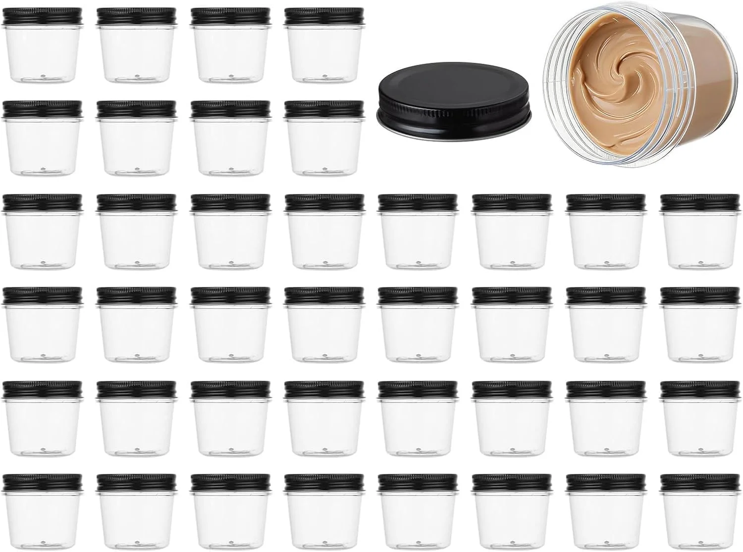 Consistent novelinks 4 oz Plastic Small Mason Jars and Small Plastic Jars with Lids Exclusive