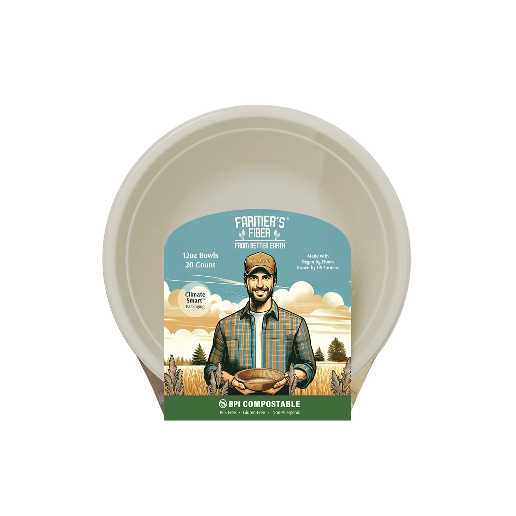 Enhanced Better Earth 12 oz Farmer’s Fiber Collection Round Bowl Trendy
