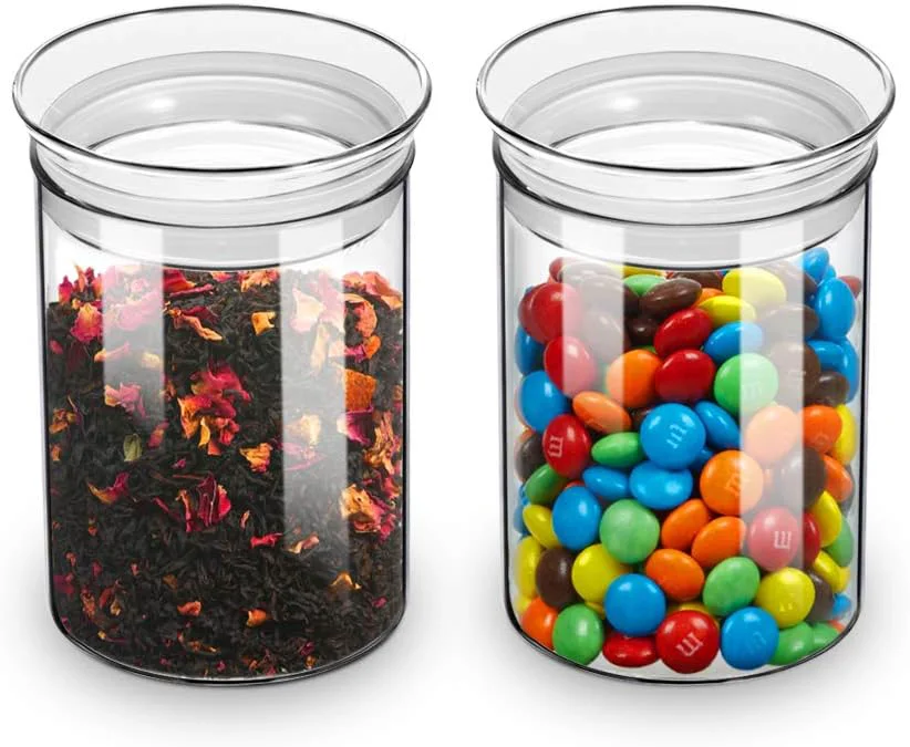 Minimalist ZENS 15oz Glass Jars with Airtight Lid Set of 2 Small Glass Storage Jars Outstanding