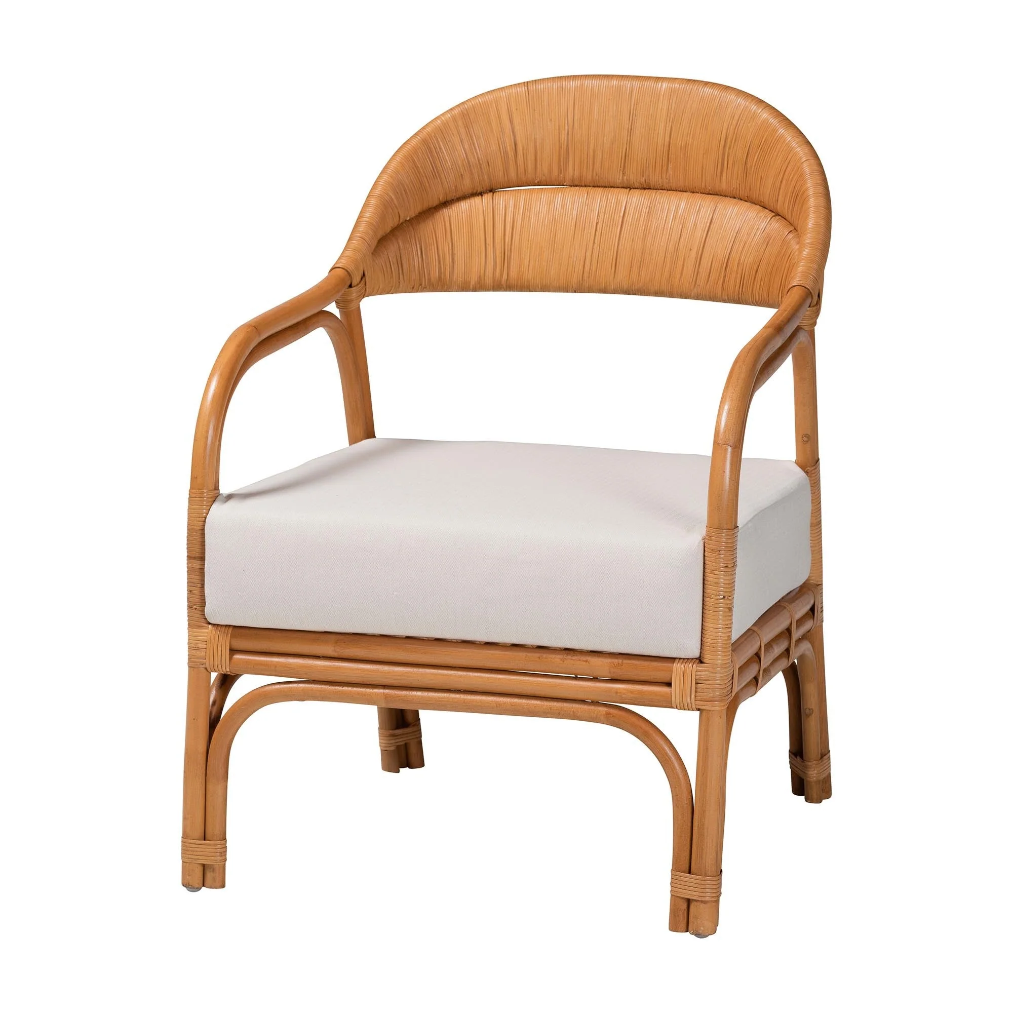 Fine Crafted Honey Rattan Accent Chair Quality