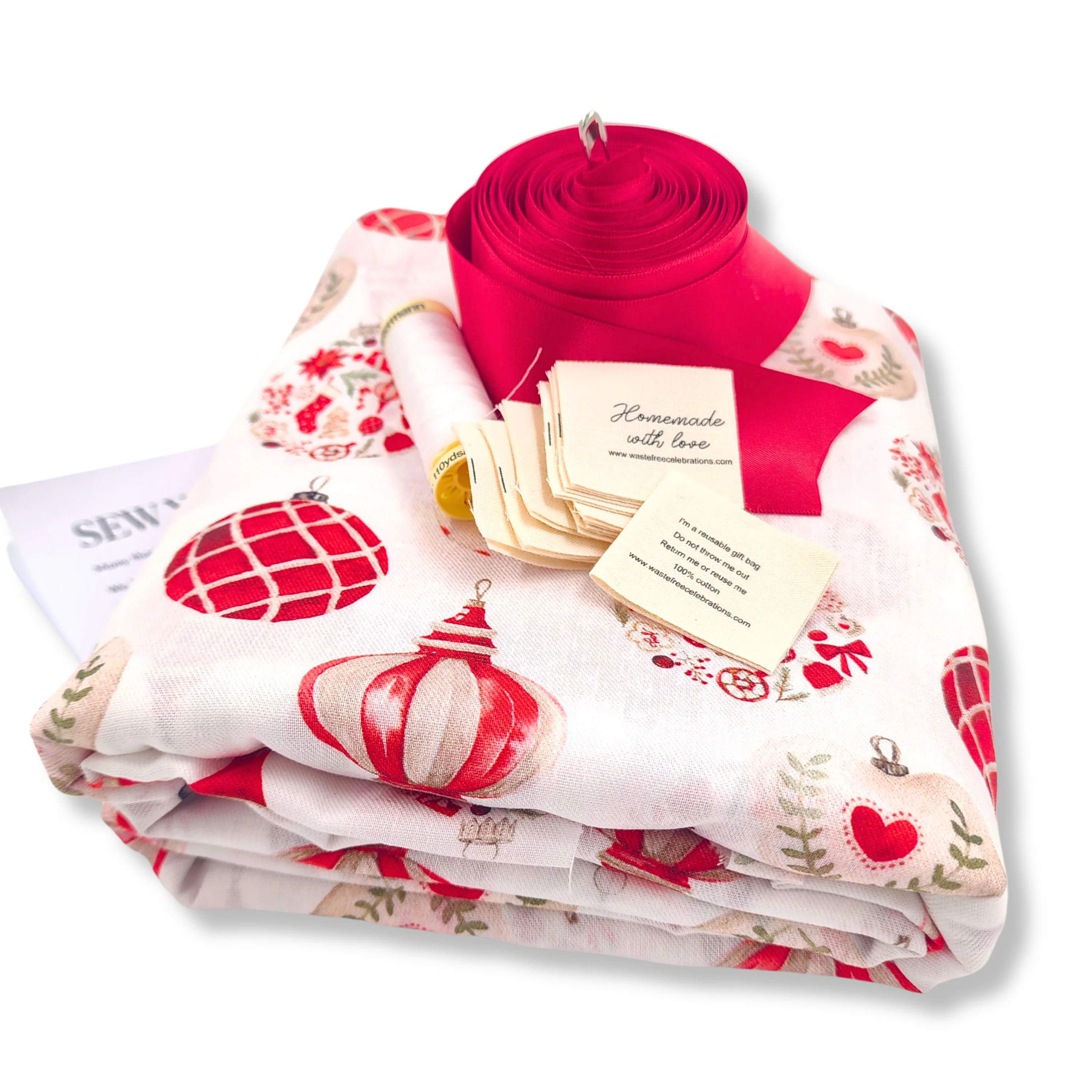 Fast Waste Celebrations Sew-Your-Own Reusable Gift Bags Set Original Design