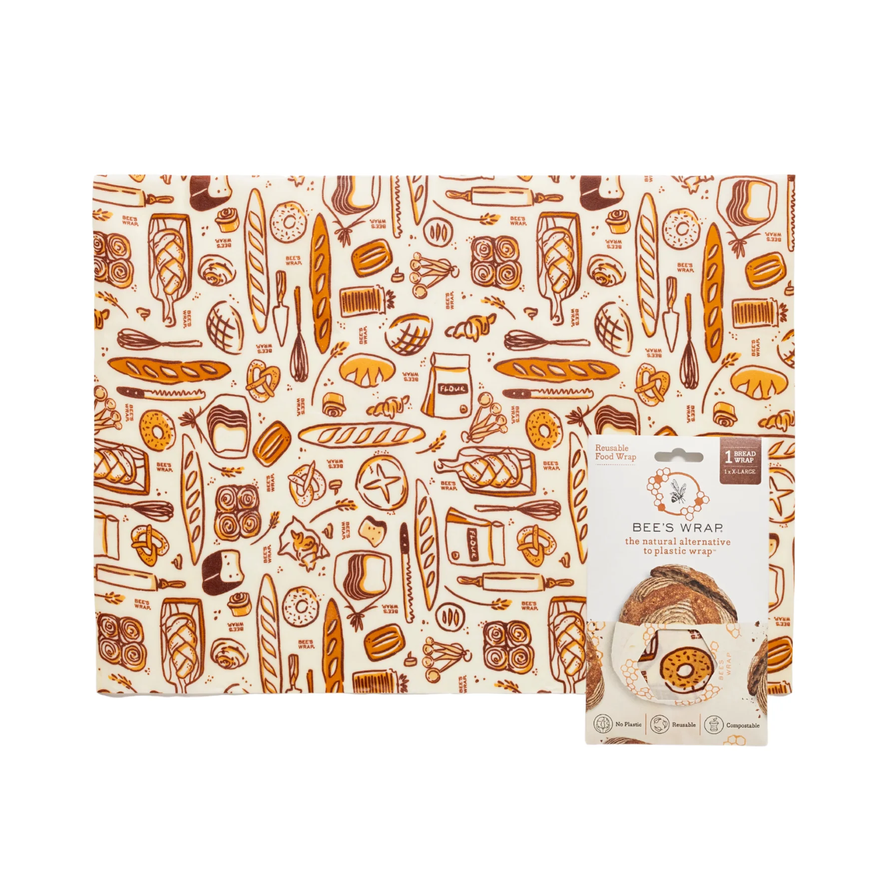Bee’s Wrap Reusable Beeswax Bread Wrap Smooth