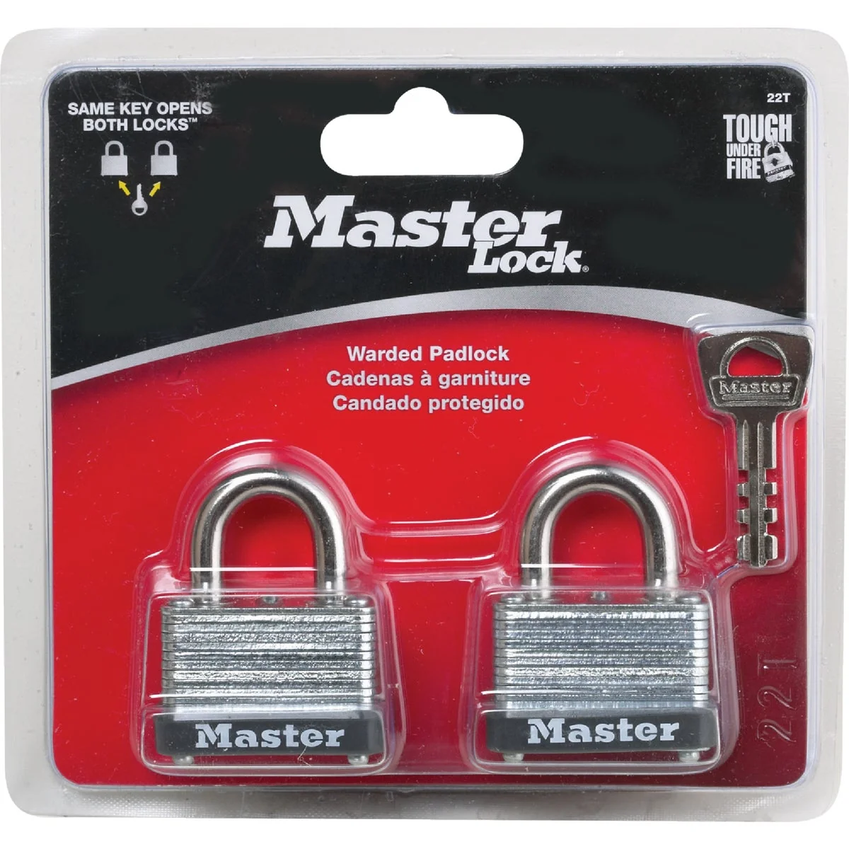 Authentic Master Lock 1-1 2 In. W. Warded Keyed Alike Padlock 2-Pack Functional