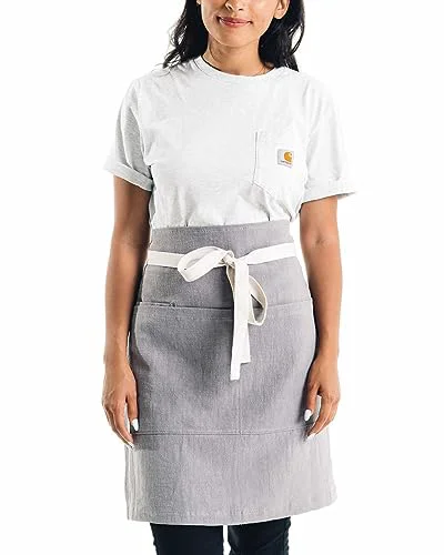 Relaxed Linen Bistro Cafe Apron Easy-to-Use