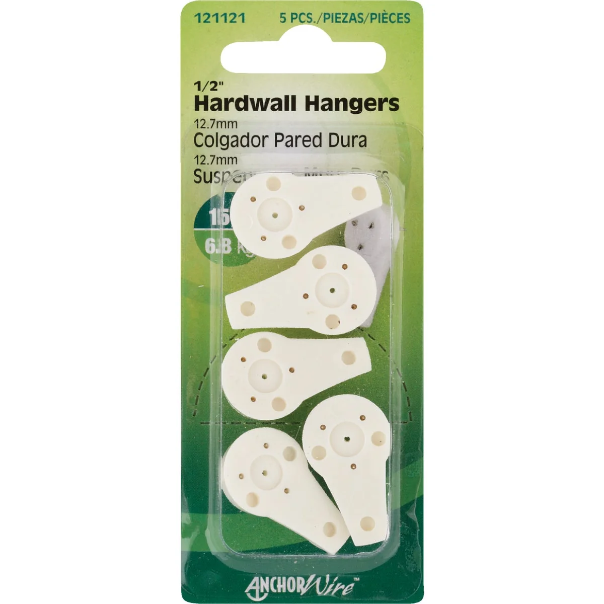 Versatile Hillman Anchor Wire 15 Lb. Capacity Hardwall Hanger 5 Count Traditional