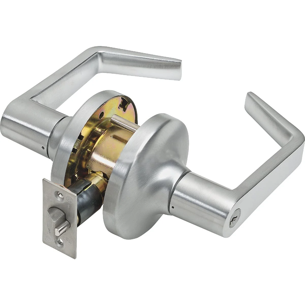 Refined Tell Satin Chromium-Plated Storeroom Door Lever Superior