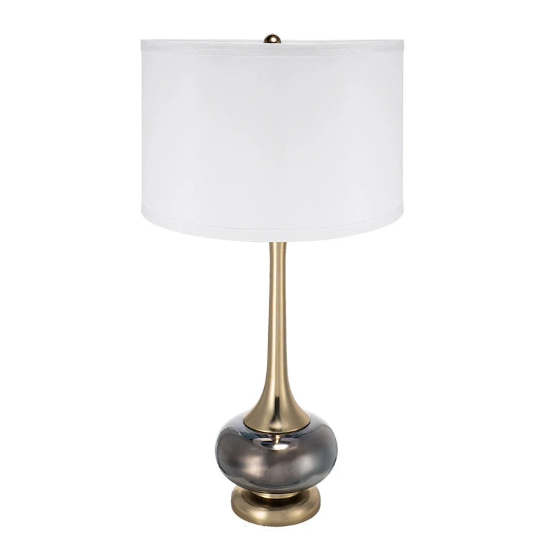 Dependable D15x29 Table Lamp with Glass Drum Shade Genuine