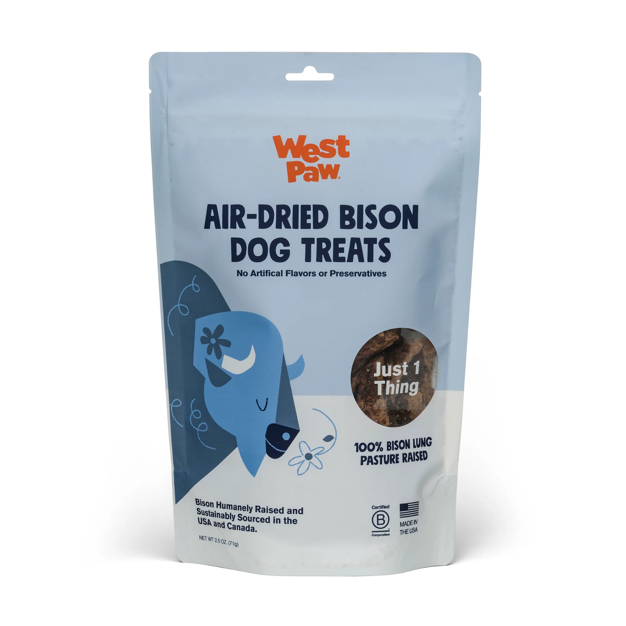 Durable West Paw Dog Treat – Air-Dried Bison Lung High Protein Single Ingredient Innovative