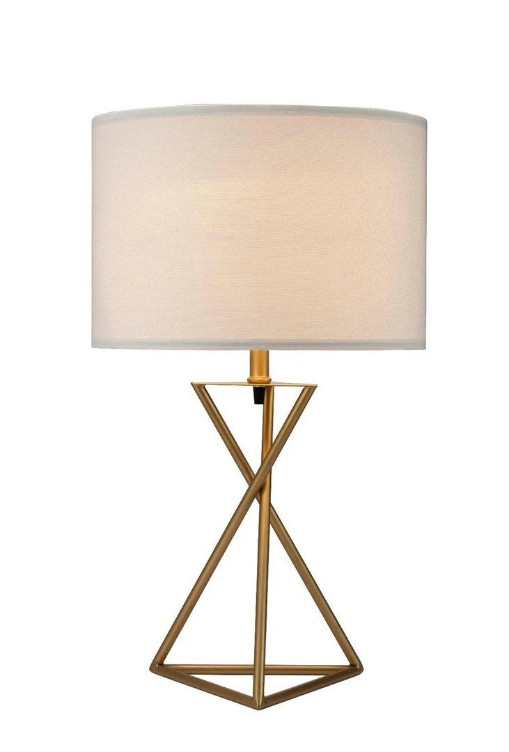 Reusable 26.25 Tall Ester Mid-Century Metal Table Lamp in Matte Gold Pure
