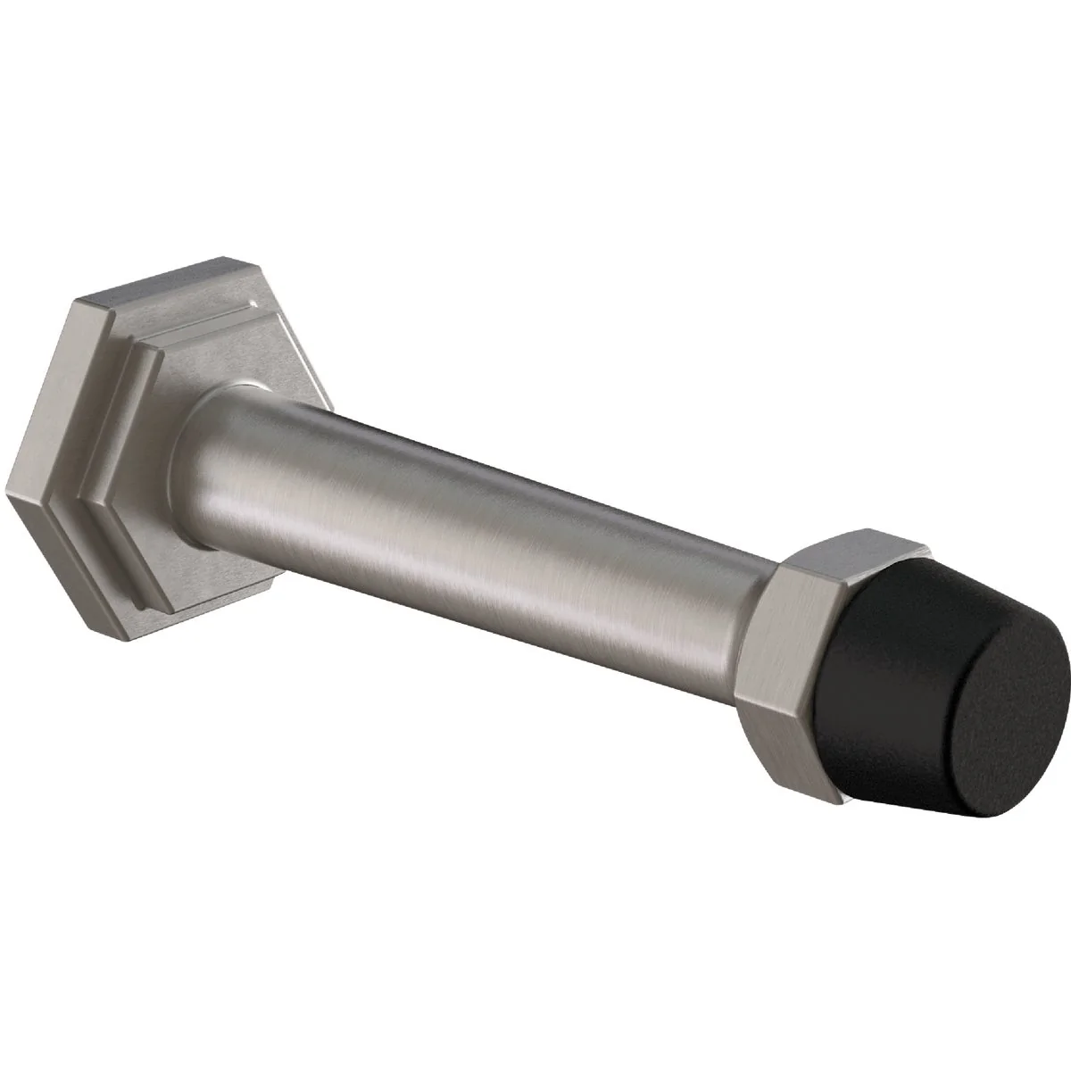 Genuine National Hardware 3 In. Satin Nickel Powell Door Stop Safe
