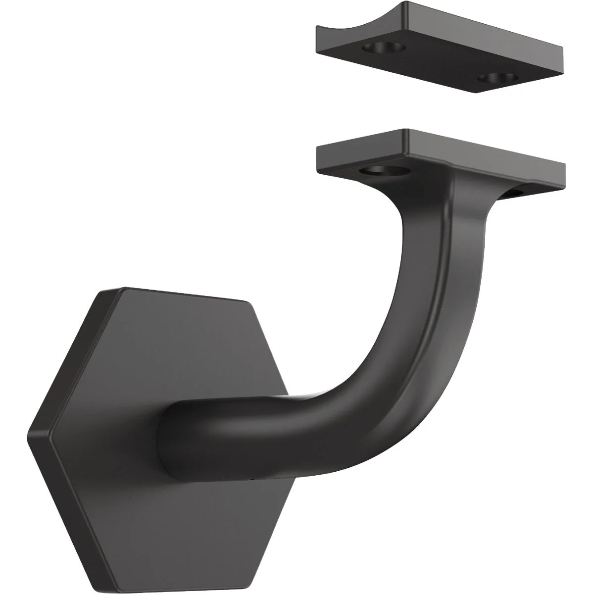 Relaxed National Hardware 3 In. Matte Black Powell Handrail Bracket Long-Lasting